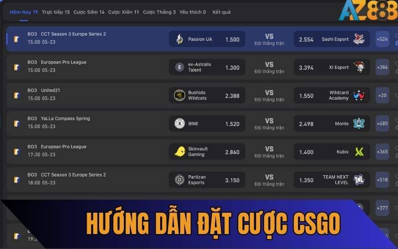 Hướng dẫn cá cược CS:GO tại Esports AZ888